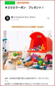 P2のLINE公式アカウントクーポン情報！【sample】