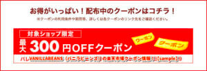 VANILLABEANS（バニラビーンズ）の楽天市場クーポン情報！【sample】