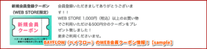 BAYFLOW（ベイフロー）のWEB会員クーポン情報！【sample】
