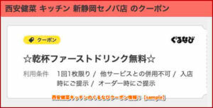 のぐるなびクーポン情報！【sample】