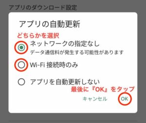 インスタ自動アップデート設定5